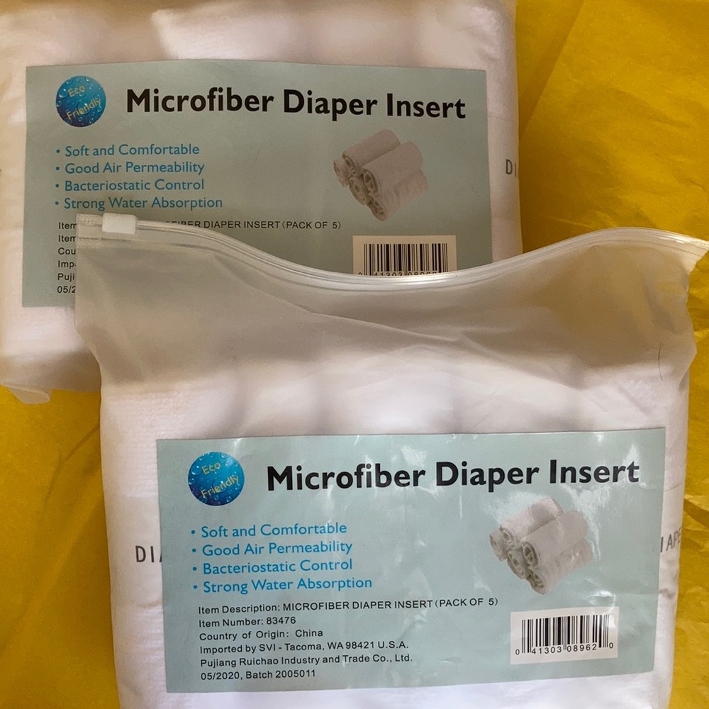 Bundle of two 5 packs Microfiber Diaper inserts